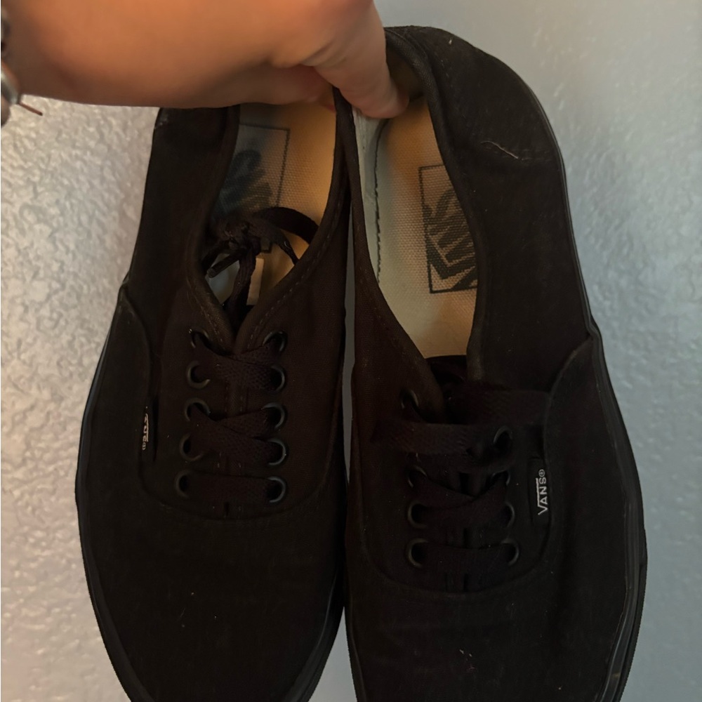 Vans All Black Canvas Sneakers Classic Low-Top